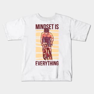 Mindset is everything - Cycling Shirt, Biking T shirt, Bicycle Shirts, Gifts for a Cyclist, Bike Rider Gifts, Cycling Funny Shirt Kids T-Shirt